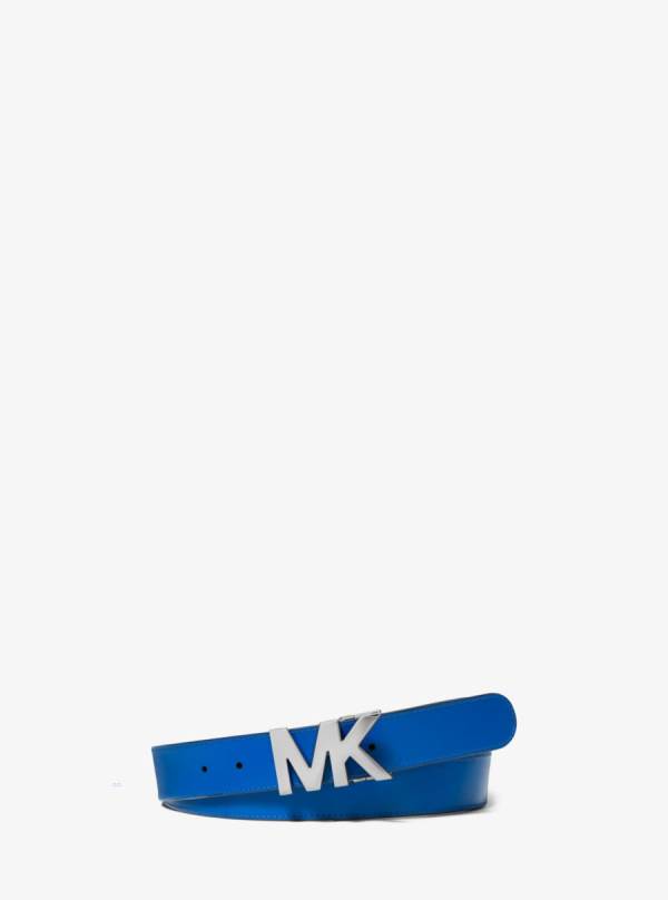Panske Opasky Michael Kors Leather Logo-Buckle Indigo - Doplnky Michael Kors Nejlevnejsi | QFDLR-2540